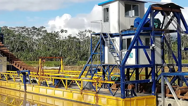 300m³ Bucket Ladder Gold Dredger used in Ecuador